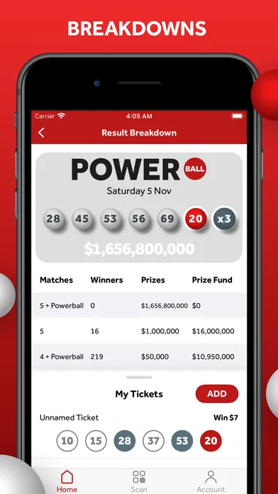 Captures d'écran de Powerball Live: Ticket Scanner