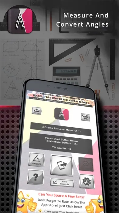 Capturas de tela do 3 Grams Tilt Level Meter