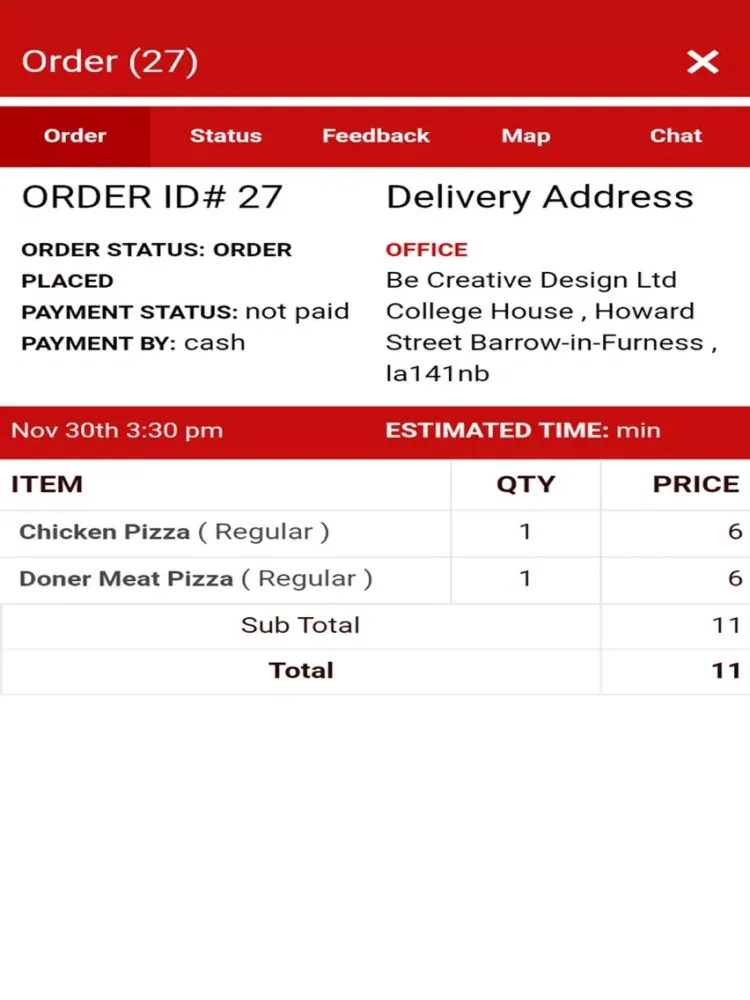 صور Takeaways Barrow Manager App iPad 