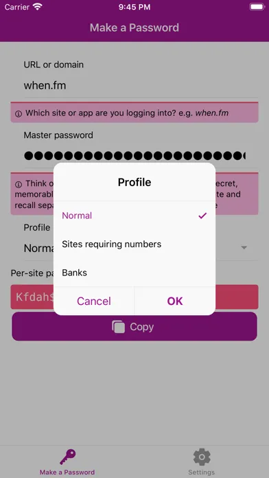 Скриншоты Webful PasswordMaker