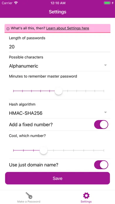 Скриншоты Webful PasswordMaker