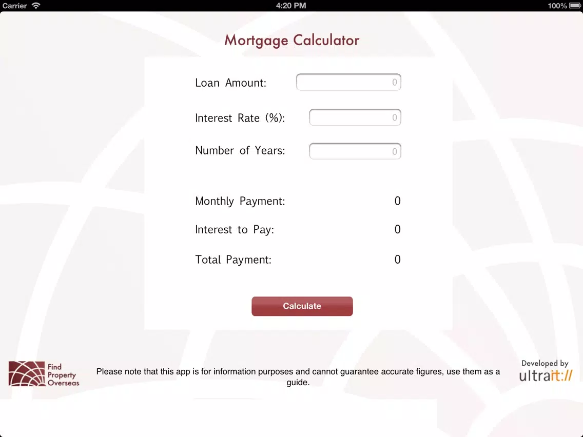 FPO Mortgage Calculator iPad  स्क्रीनशॉट