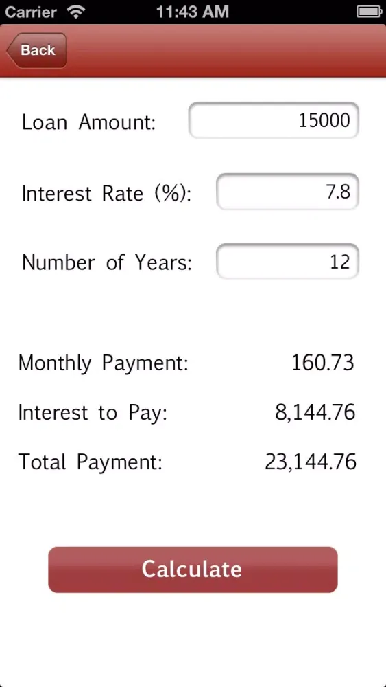 ภาพหน้าจอของ FPO Mortgage Calculator