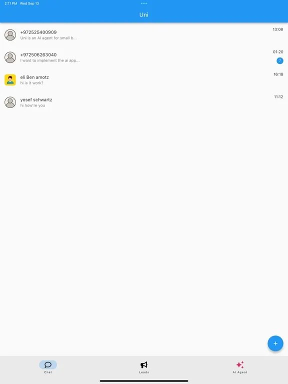 ภาพหน้าจอของ Uni Chat App iPad 