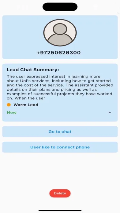 ภาพหน้าจอของ Uni Chat App
