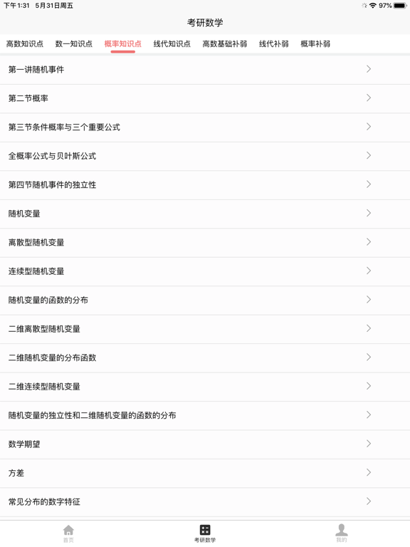 Tangkapan skrin 考研数学宝典 iPad 
