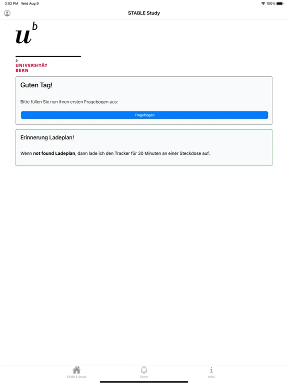 SelfHelp UniBE iPad  Screenshots