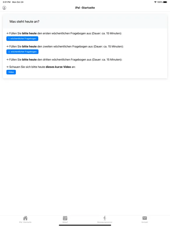 SelfHelp UniBE iPad  Screenshots