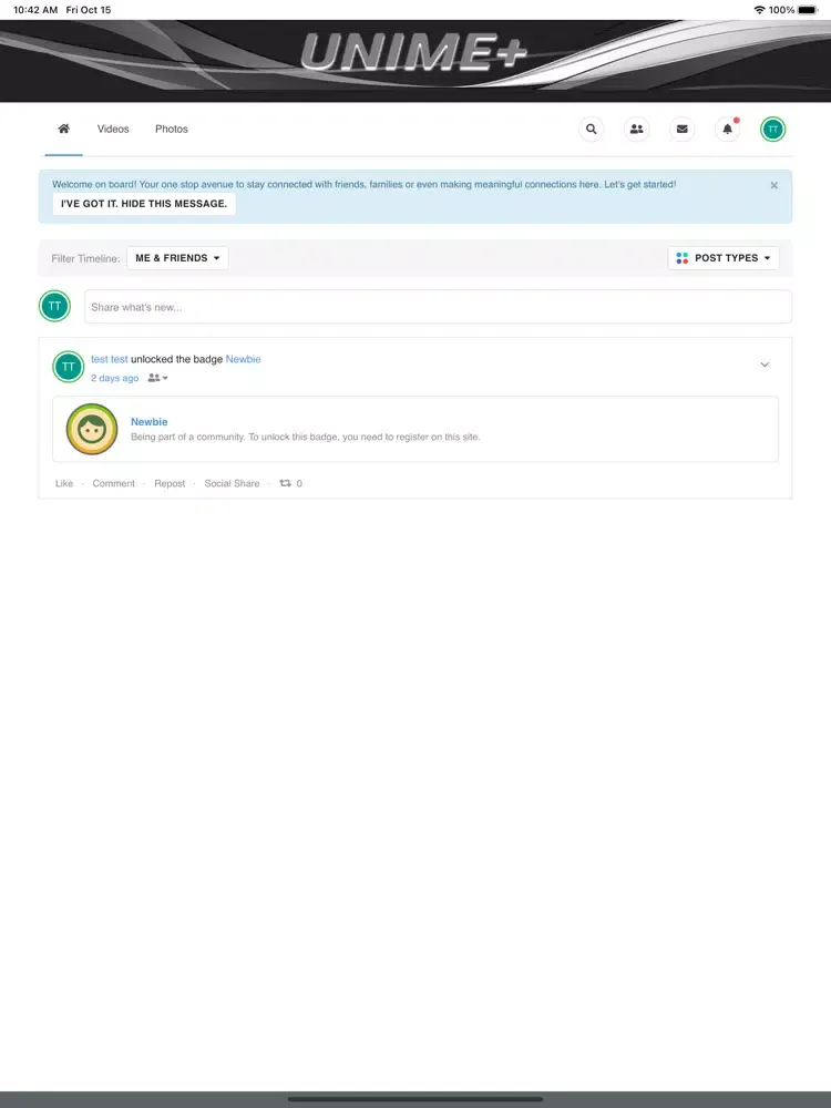 Zrzuty ekranu UNIME+ iPad 
