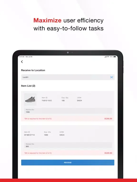 item Logistics Inventory iPad  Screenshots
