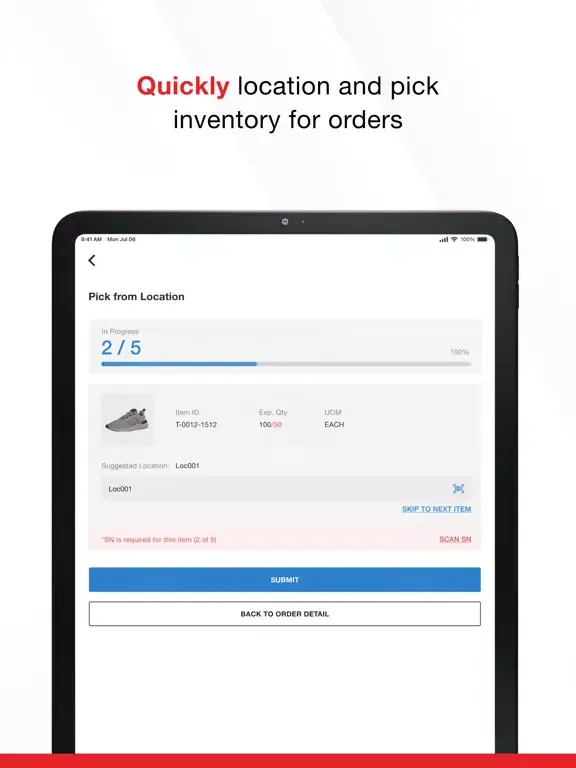 item Logistics Inventory iPad  Screenshots