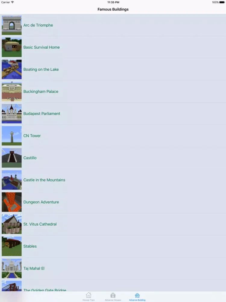 Tangkapan layar Unlimited House Guide for Minecraft iPad 