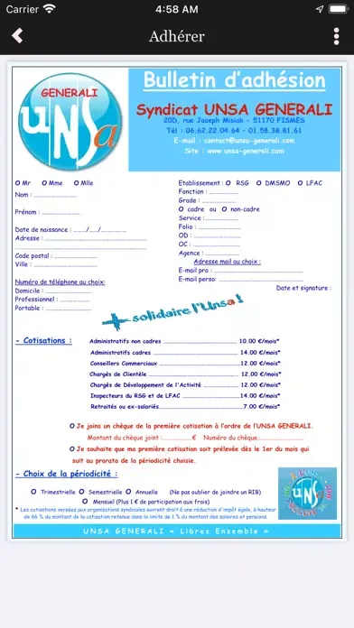 Captures d'écran de UNSA RSG
