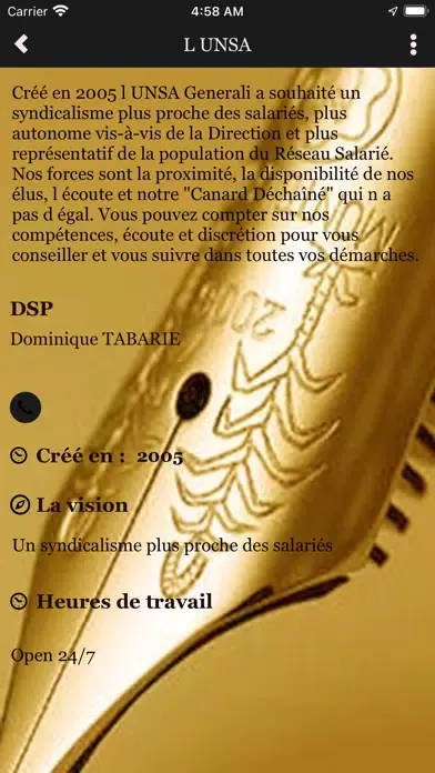 Captures d'écran de UNSA RSG