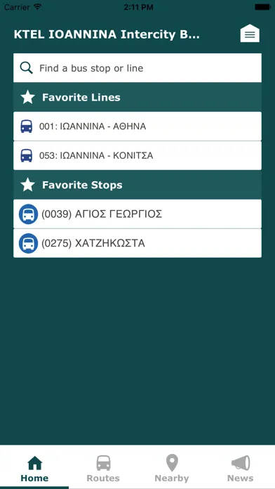 Tangkapan layar KTEL IOANNINA Intercity bus