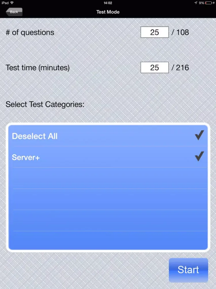Capturas de tela do CompTIA Server+ Exam Prep iPad 