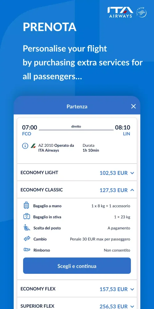 Screenshot di ITA Airways