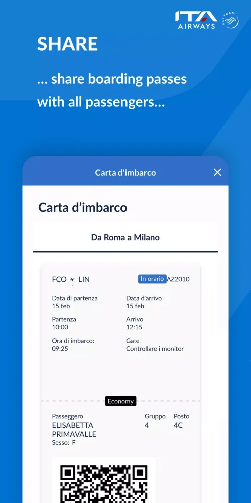 Screenshot di ITA Airways