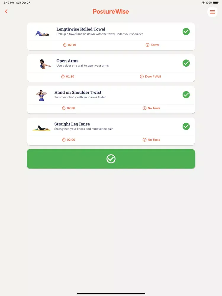 Posture Wise - Better Posture iPad  Screenshots