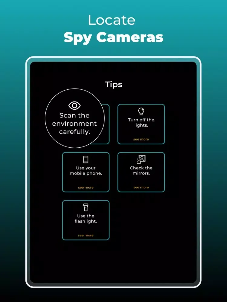Tangkapan layar Spy - Hidden Camera Detector iPad 