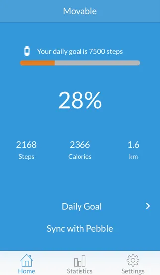 Screenshot di Activity Tracker - Movable for Pebble Wrist Watch, Count Steps, Distance, Calories, & Walking