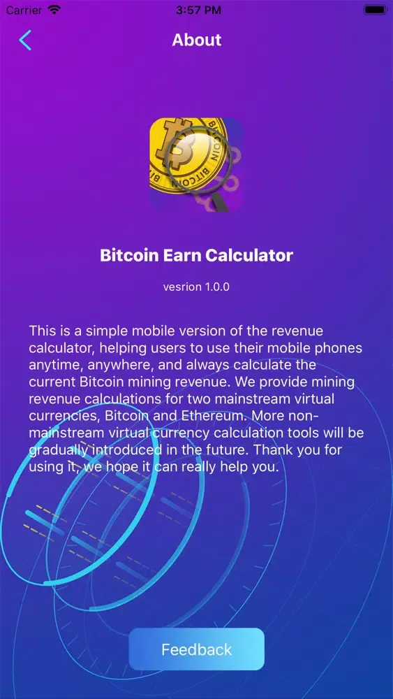 Capturas de tela do Bitcoin Earn Calculator
