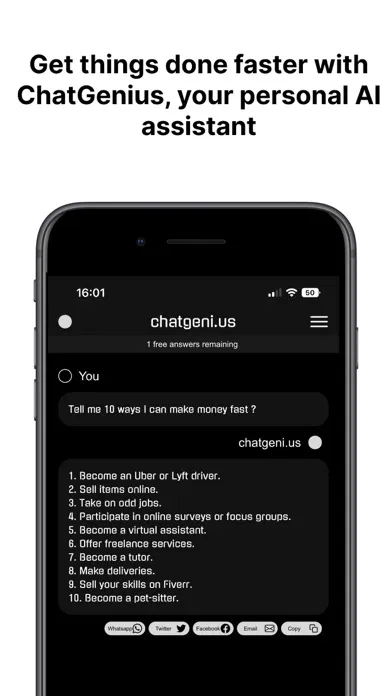 Tangkapan skrin Chat Genius