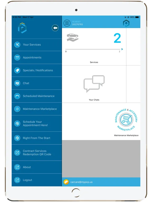 Captures d'écran de MYPCP Auto Care iPad 