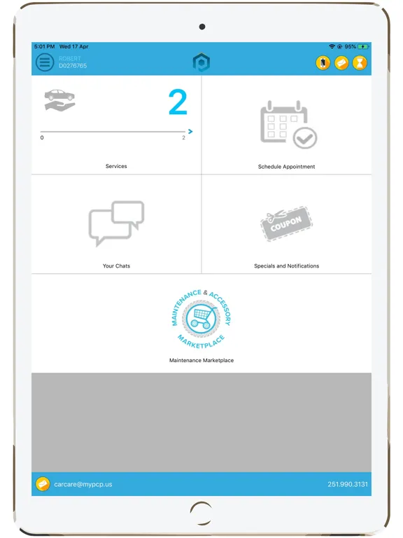 Captures d'écran de MYPCP Auto Care iPad 