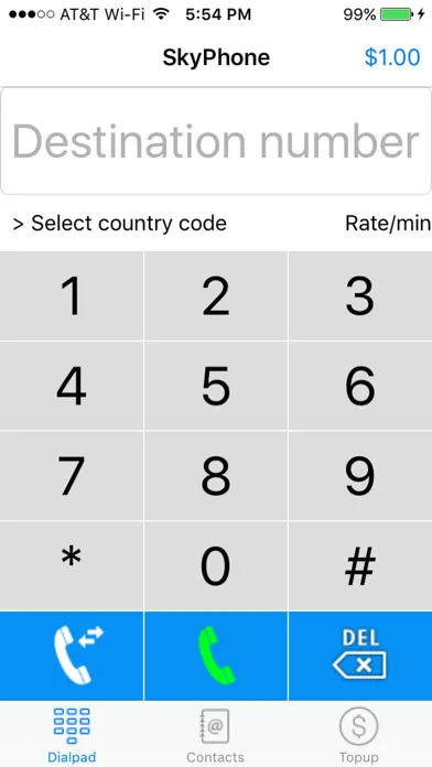 ภาพหน้าจอของ SkyPhone