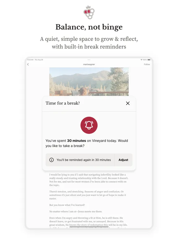 Vineyard: Find Virtuous Minds iPad  Screenshots