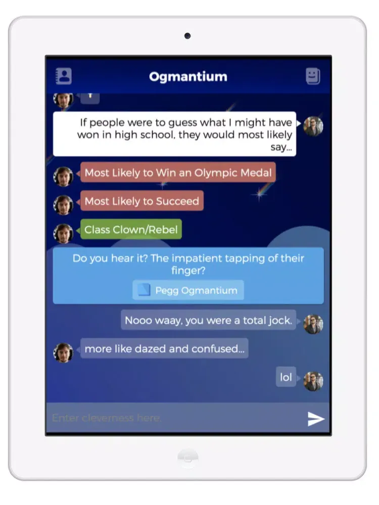 Tangkapan layar Pegg - Spark Conversation! iPad 