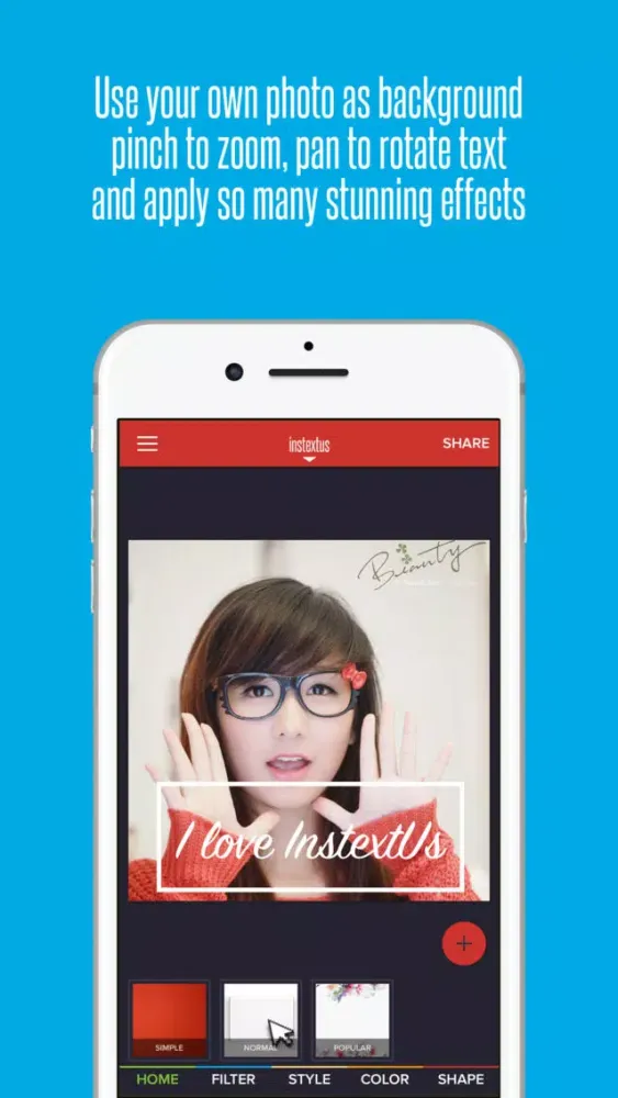 Tangkapan skrin InstextUsPro - Colorful Text for Instagram