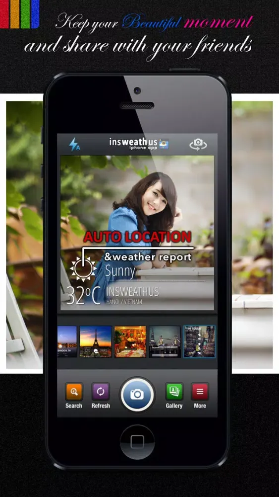Capturas de tela do InsweathUs - Instagram weather sharing