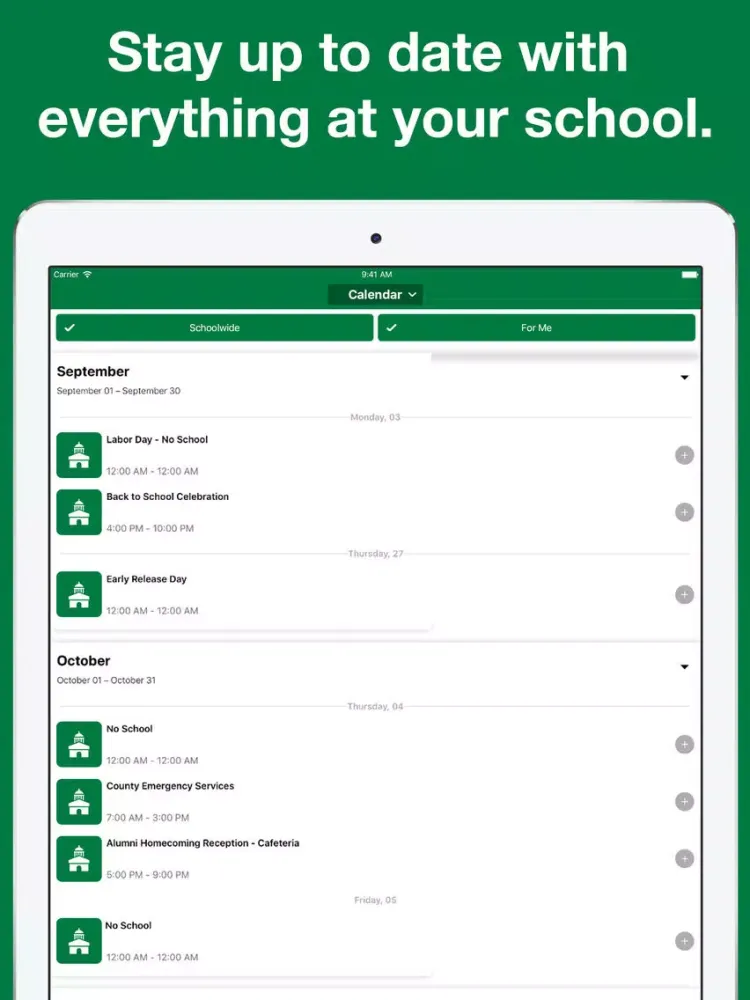 Capturas de tela do Western Hills High School iPad 