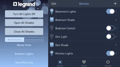 Captures d'écran de Legrand Lighting Control