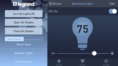 Captures d'écran de Legrand Lighting Control