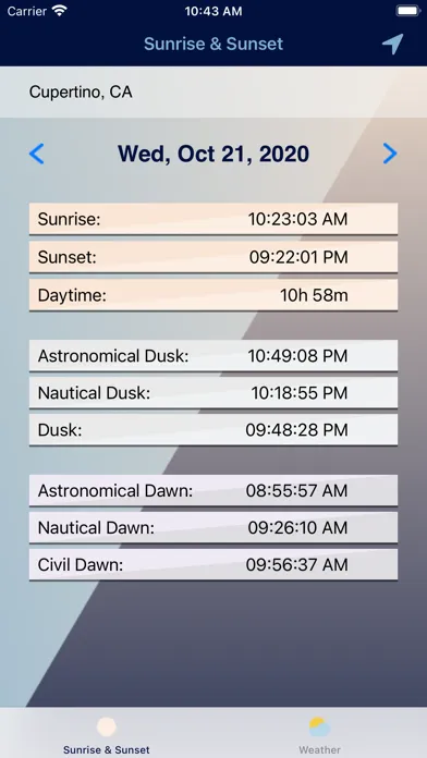Sunrise & Sunset Times سکرین شاٹس