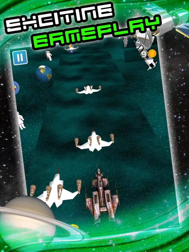 Capturas de tela do 3D Space Craft Racing Shooting Game for Cool boys and teens by Top War Games FREE iPad 
