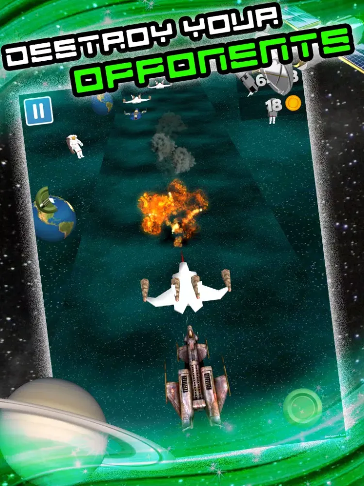 Capturas de tela do 3D Space Craft Racing Shooting Game for Cool boys and teens by Top War Games FREE iPad 