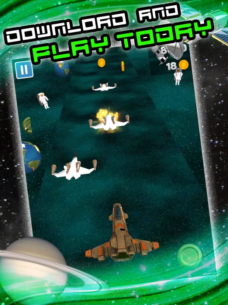Capturas de tela do 3D Space Craft Racing Shooting Game for Cool boys and teens by Top War Games FREE iPad 
