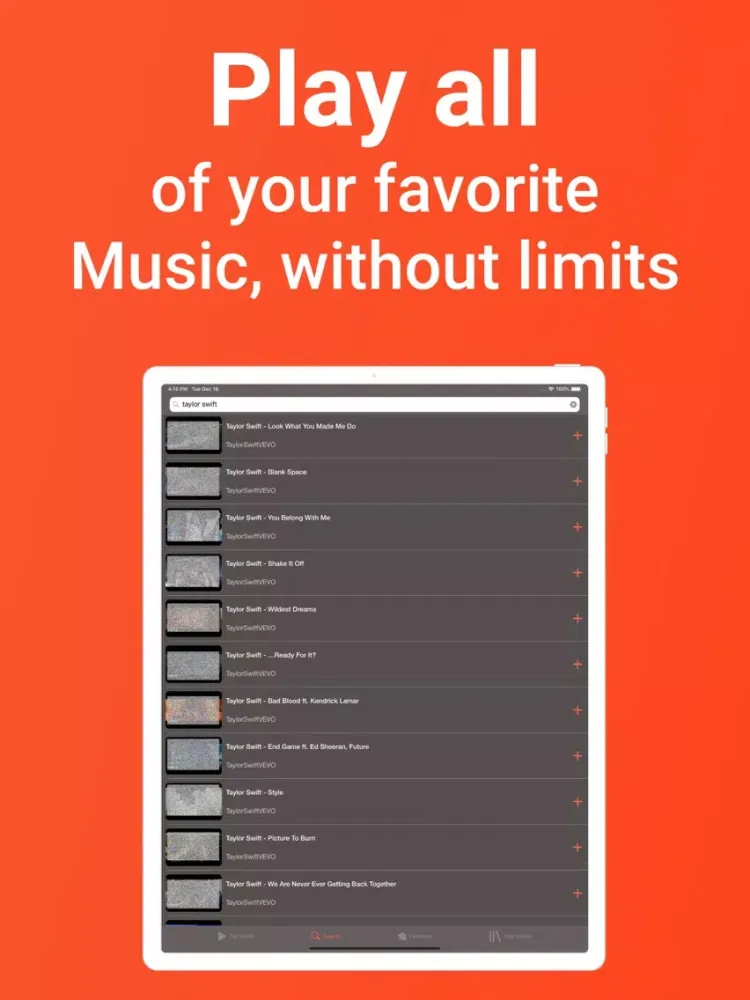Tangkapan skrin Snaptube - Unlimited Music iPad 
