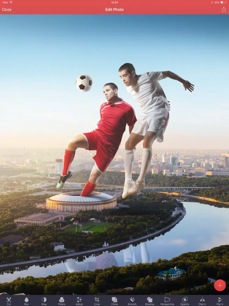 ภาพหน้าจอของ Pixomatic photo editor iPad 