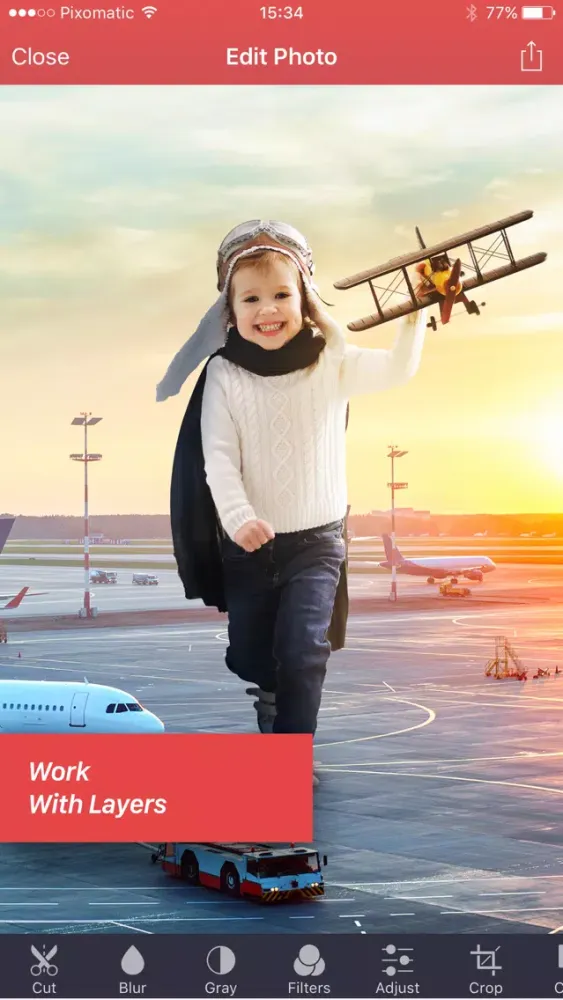 ภาพหน้าจอของ Pixomatic photo editor