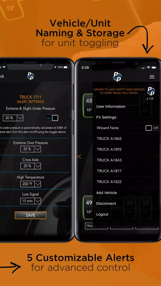Fleet TPMS Screenshots