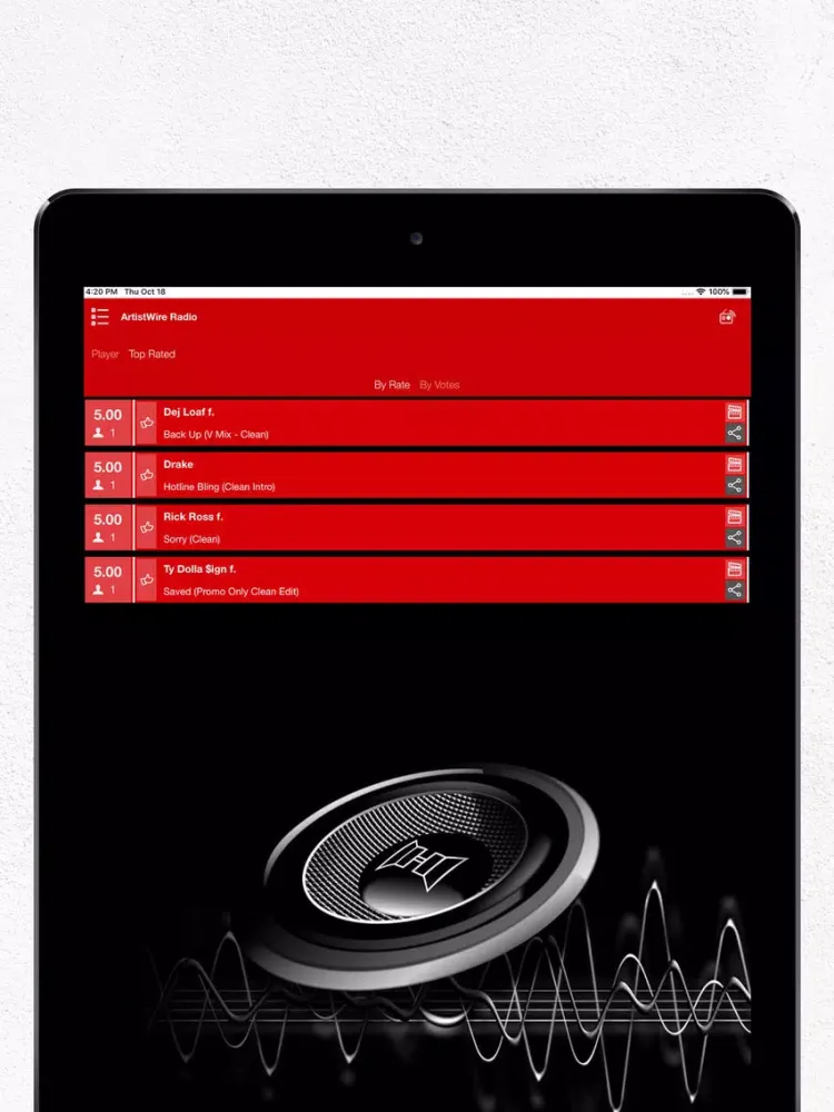 Captures d'écran de Artist Wire Radio iPad 