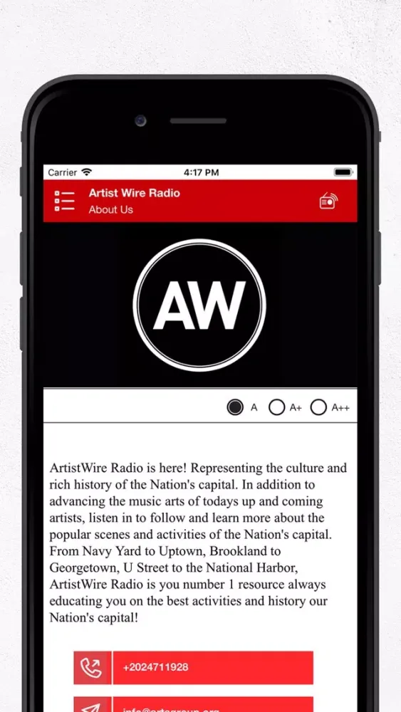 Captures d'écran de Artist Wire Radio