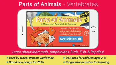 Capturas de tela do Parts Of Animals - Vertebrates