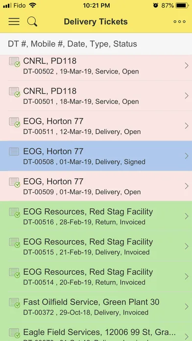 Captures d'écran de Field Ticket 8.0