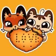 Fox and Cat sticker